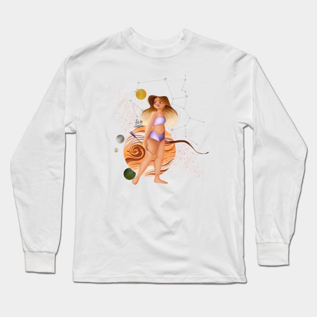 Sagittarius sign Long Sleeve T-Shirt by Lu Lapin